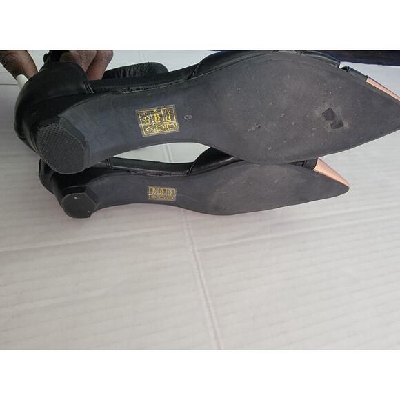 Jeffrey Campbell Sandal SZ 8 Niko Cap In Rosegold Kitten Heel Pointed Toe - Picture 14 of 14